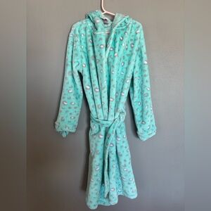 SO Mint Green and Gray Patterned Robe
